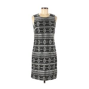 DKNYC Black and White Patterned Embroidered Sleeveless Dress size 10